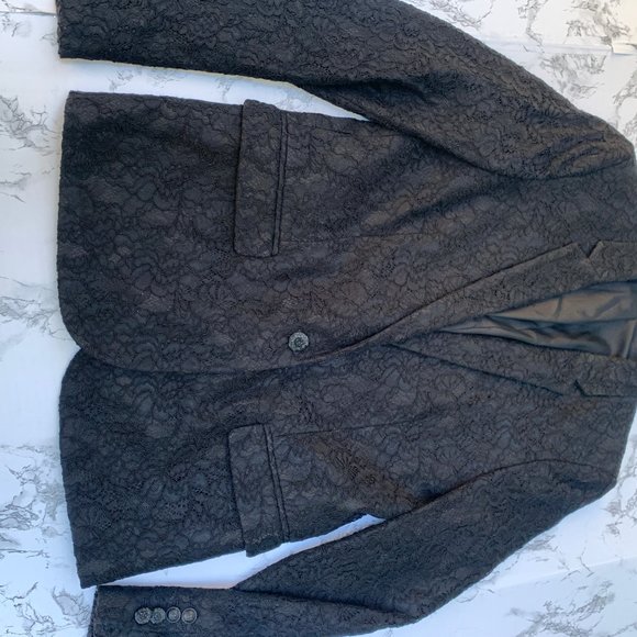 ❌SOLD❌The Kooples Black Lace Blazer Jacket Work - Picture 10 of 12